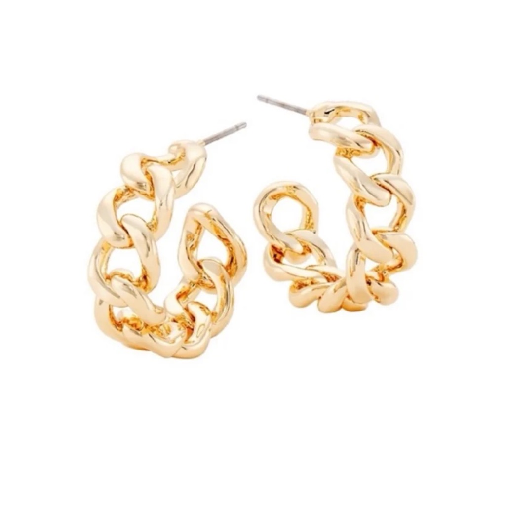 Dannijo Natalie Goldtone Curb-Chain Hoop Earrings